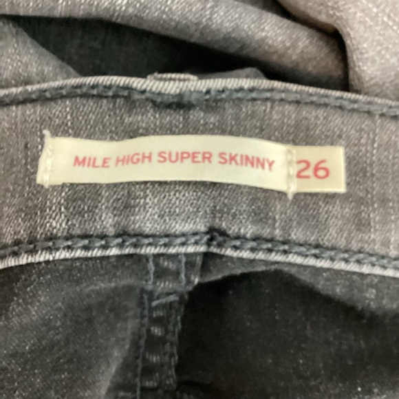 Levi’s Mile High Super Skinny Jeans Gray Wash Size 26 - Picture 6 of 7